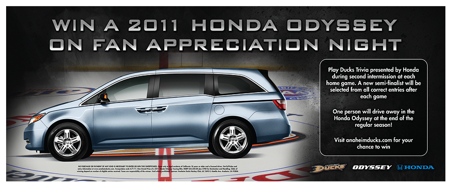 Anahei Ducks Honda Odyssey Contest